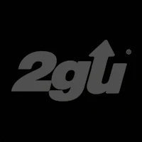 the 2gu logo on a black background