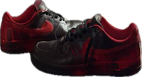 black and red nike air force 1 sneakers